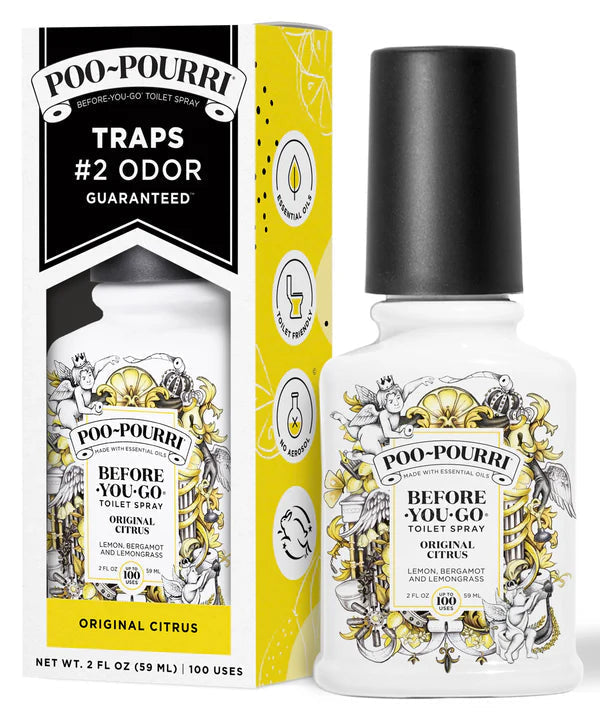 Poo-Pourri Before-You-Go Toilet Spray, Original Citrus, 2 Fl Oz - Lemon, Bergamot and Lemongrass