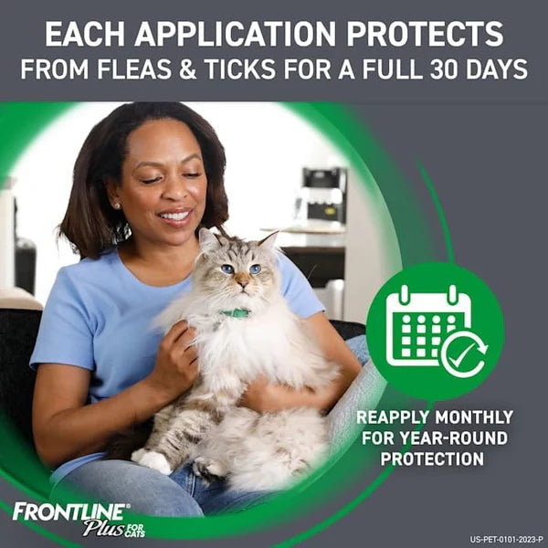FRONTLINE Plus Flea and Tick Treatment for Cats Over 1.5 lbs. 6 Treatments