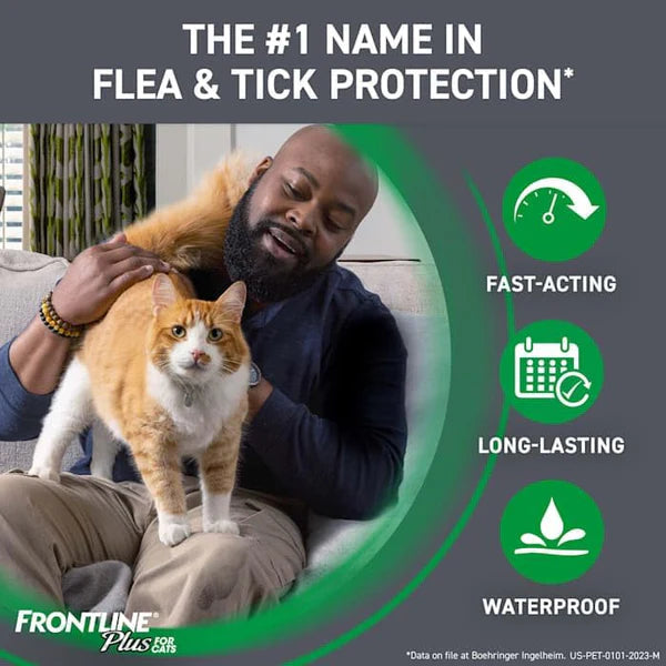 FRONTLINE Plus Flea and Tick Treatment for Cats Over 1.5 lbs. 6 Treatments