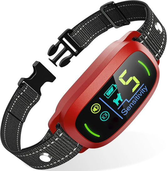 Dog Bark Collar for Large Medium Small Dogs, Rechargeable Smart Bark Collar, Anti Barking Training Collar with 5 Adjustable Sensitivity Beep Vibration (Black)